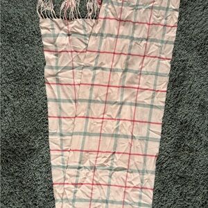 Cashmere Plaid Scarf with Fringe